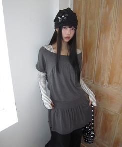 ボタンビーニー CHARCOAL