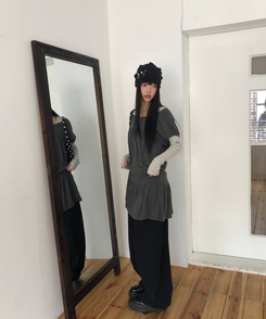 ボタンビーニー CHARCOAL