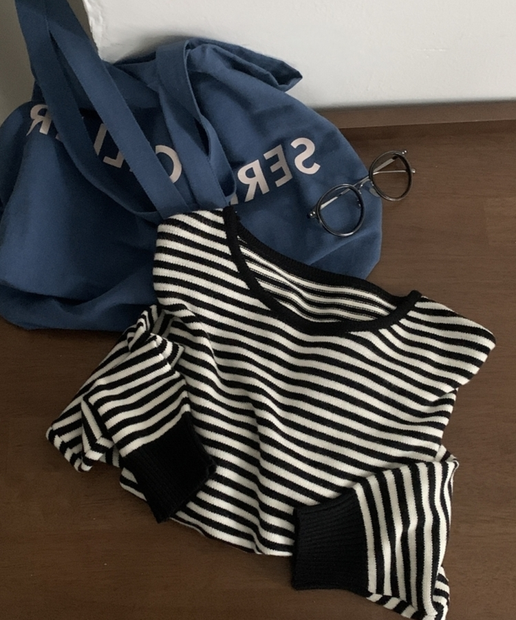 데이빈 스트라이프 라운드 긴팔니트 7color