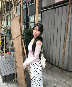 【SET】レイヤードトップス＋レースキャミソール PINK