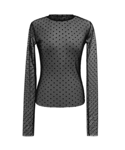 ドットシースルー長袖ブラウスTシャツ