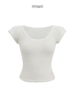 ブークレUネック半袖ニット