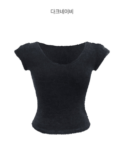 ブークレUネック半袖ニット