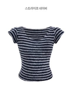 ブークレUネック半袖ニット