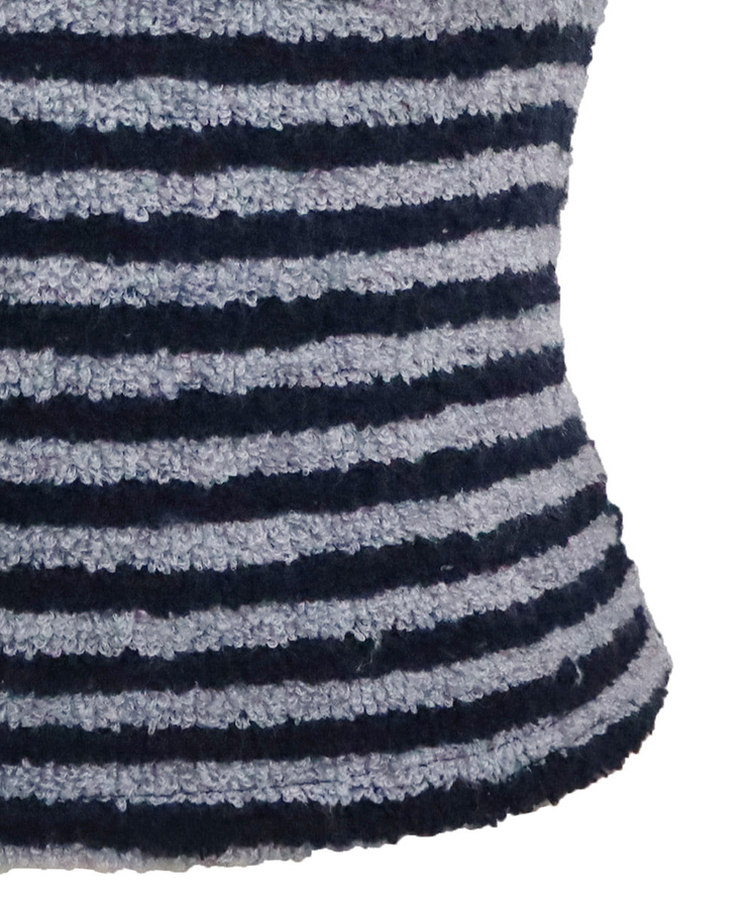 ブークレUネック半袖ニット