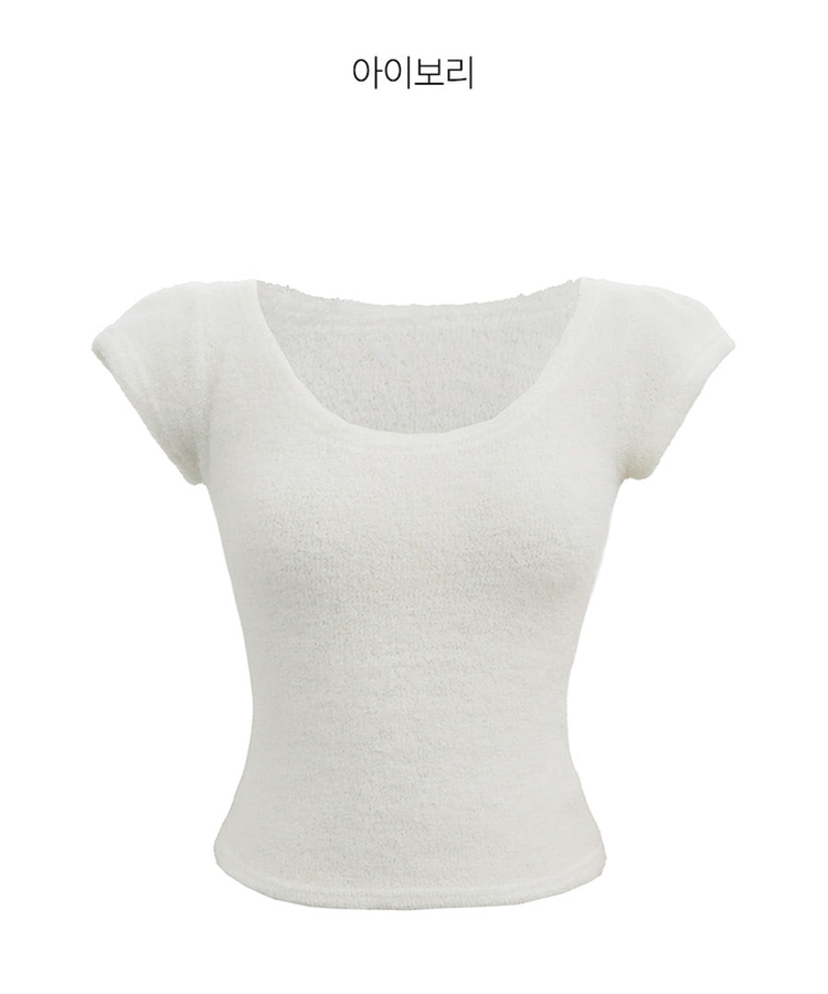 ブークレUネック半袖ニット