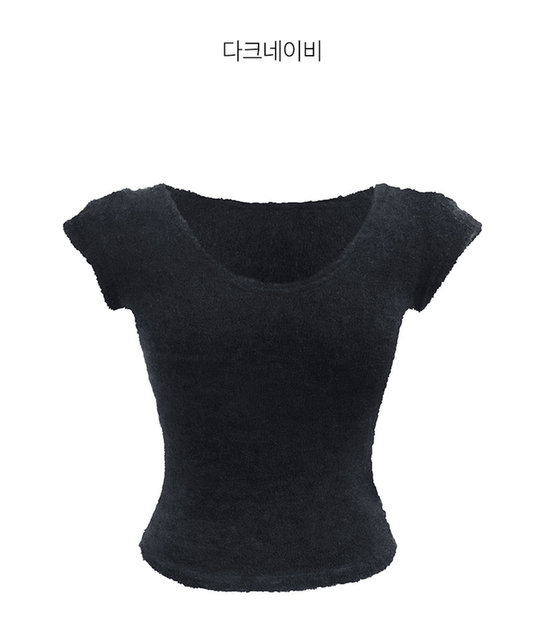 ブークレUネック半袖ニット