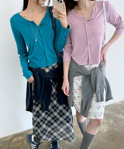 レイラウンドカーディガン(5color) BLUE