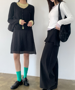 レイラウンドカーディガン(5color) BLACK