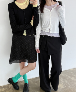 レイラウンドカーディガン(5color) BLACK