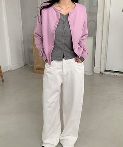 レイラウンドカーディガン(5color) GREY