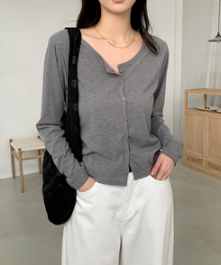 レイラウンドカーディガン(5color) GREY