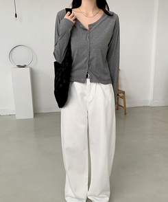 レイラウンドカーディガン(5color) GREY