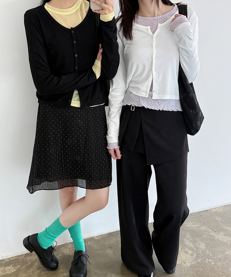 レイラウンドカーディガン(5color) BLACK