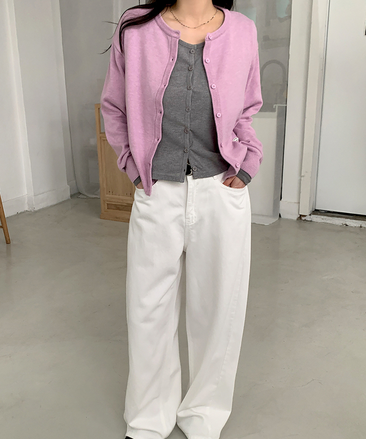 レイラウンドカーディガン(5color) GREY