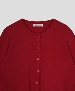 ソフトラウンドネックカーディガン