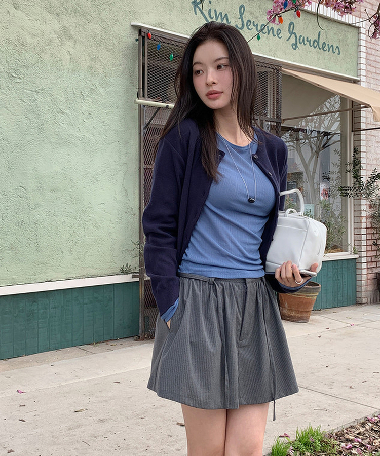 ソフトラウンドネックカーディガン NAVY