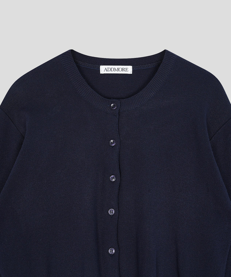 ソフトラウンドネックカーディガン