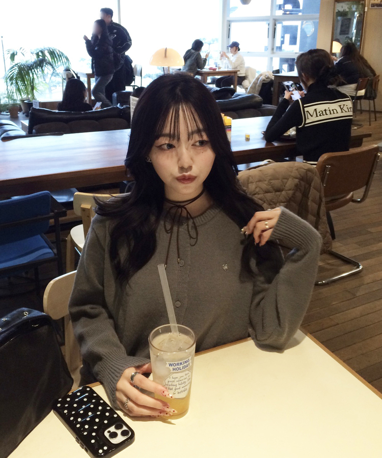 【✔기획】라운트 니트 가디건 숏팬츠 세트 먹색