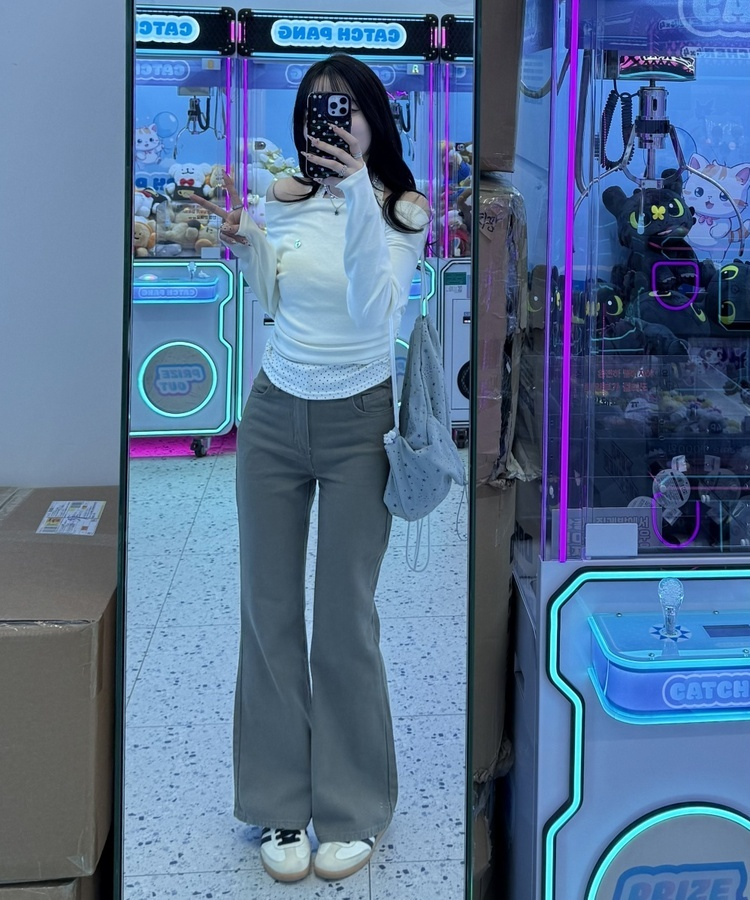 【✔기획】도트 레이어드 오프숄더 탑 크림