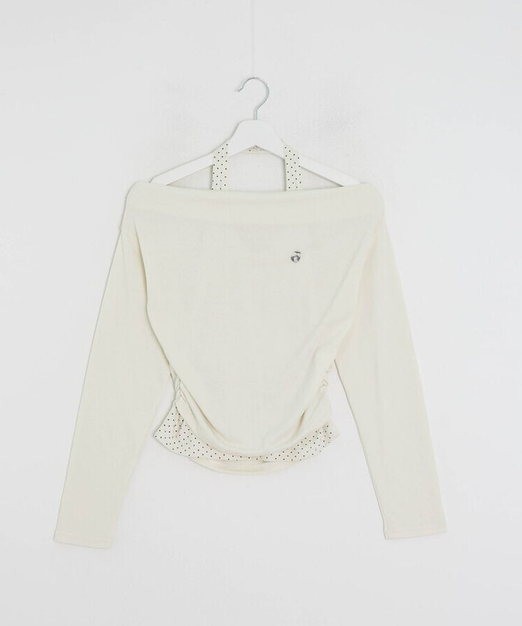 【✔기획】도트 레이어드 오프숄더 탑