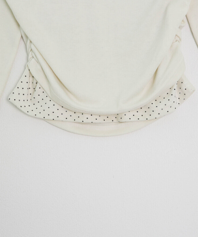 【✔기획】도트 레이어드 오프숄더 탑