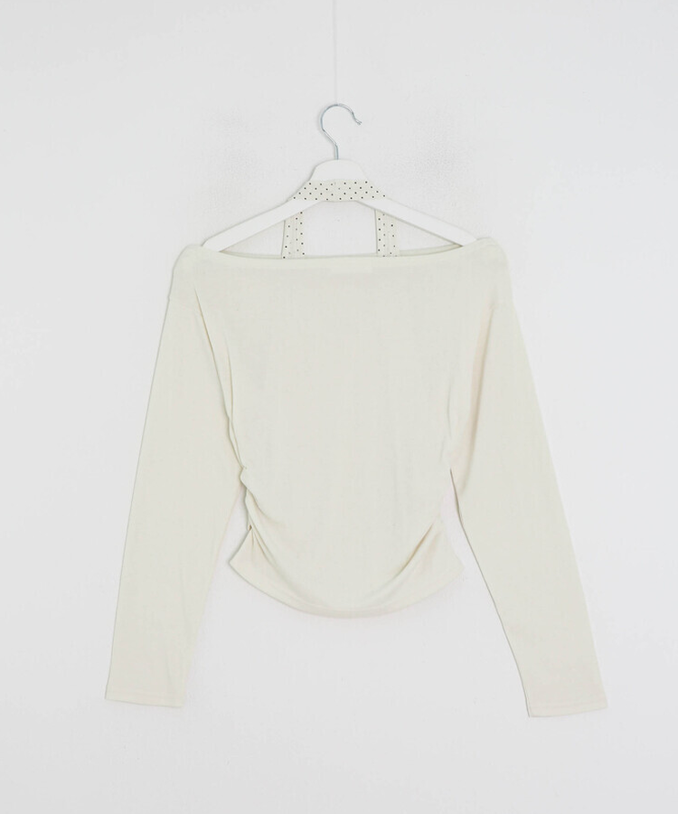 【✔기획】도트 레이어드 오프숄더 탑