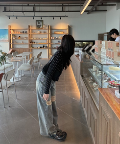 【✔企画】ドットフリルカーディガン BLACK