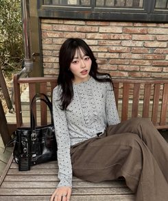 【✔企画】ドットフリルカーディガン GRAY