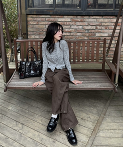 【✔企画】ドットフリルカーディガン GRAY