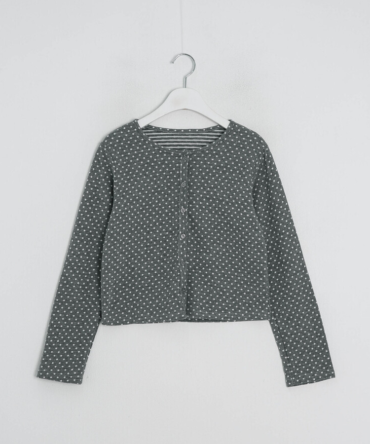 ドットラウンドボタンカーディガン