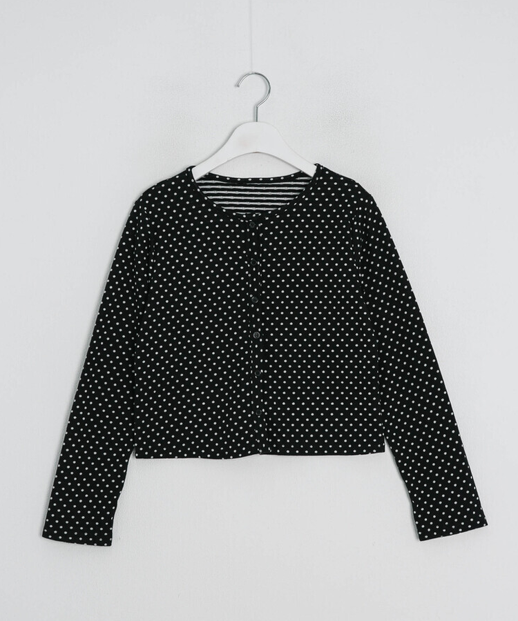 ドットラウンドボタンカーディガン