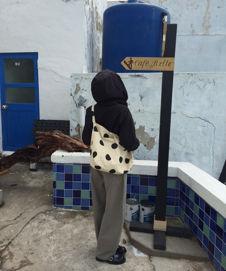 체크 포인트 후드 점퍼 블랙