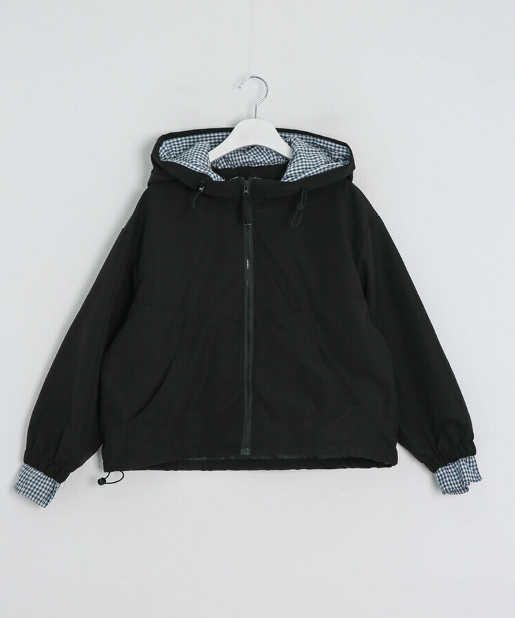 체크 포인트 후드 점퍼