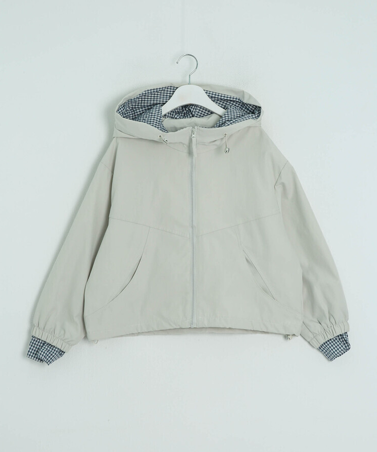 체크 포인트 후드 점퍼