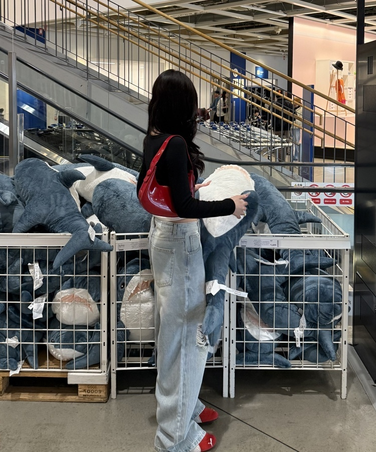 데미지 데님 스트레이트 팬츠 아이스연청