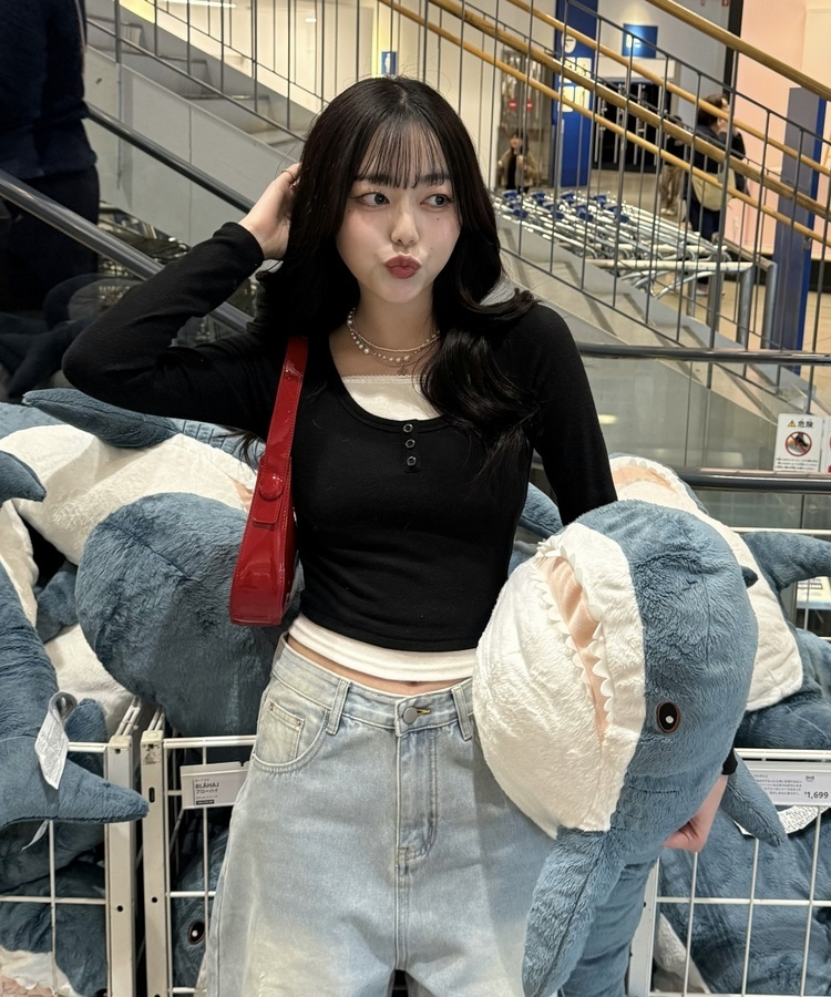 데미지 데님 스트레이트 팬츠 아이스연청