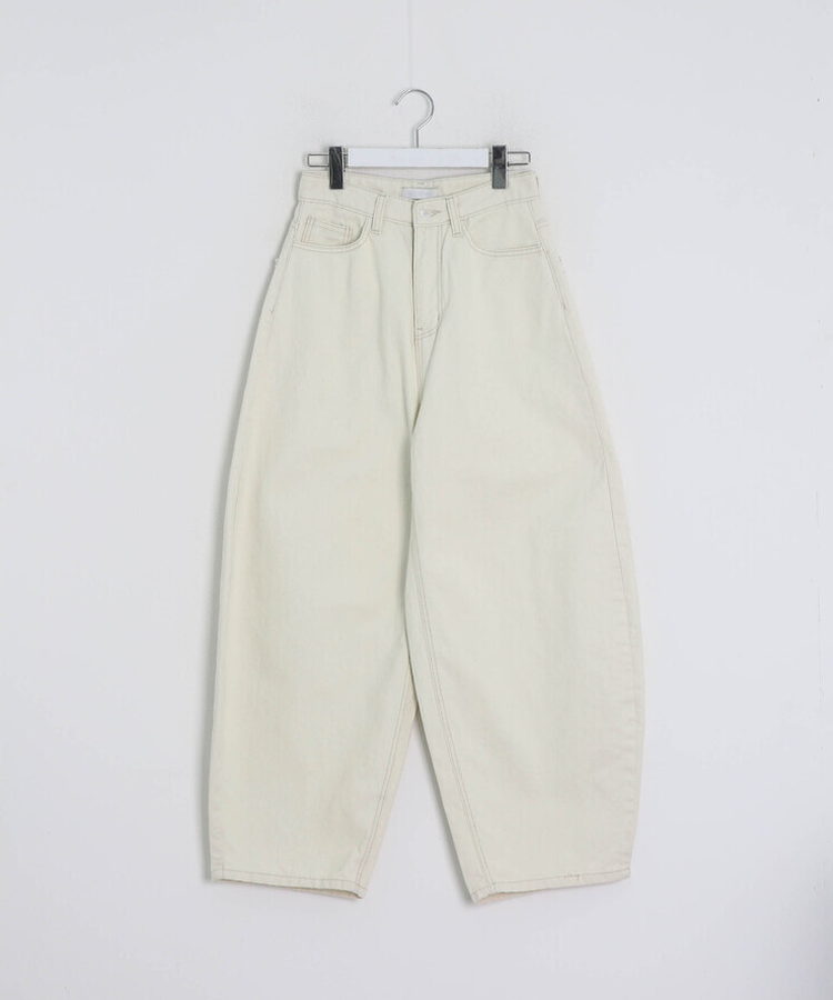 포켓 체크 포인트 와이드 팬츠