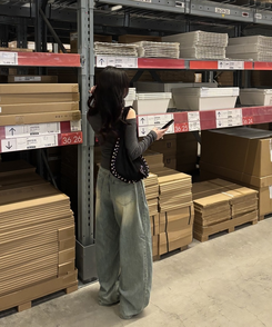 【可愛すぎるカラー♥】丈別ヴィンテージウォッシングワイドデニムパンツ MID BLUE