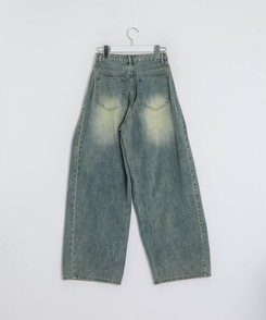 【可愛すぎるカラー♥】丈別ヴィンテージウォッシングワイドデニムパンツ