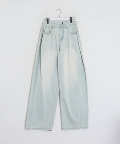 【可愛すぎるカラー♥】丈別ヴィンテージウォッシングワイドデニムパンツ
