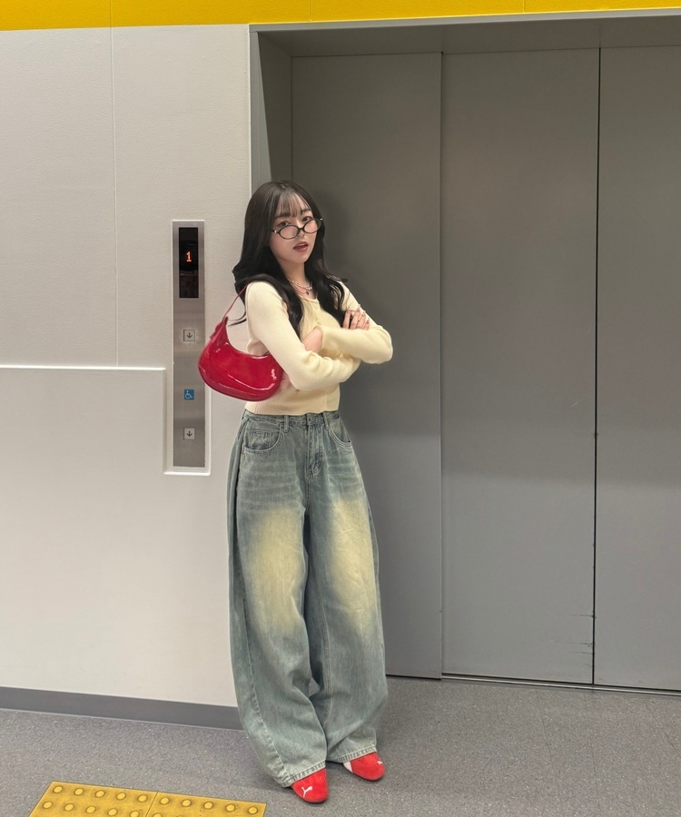 【컬러에 반한♥】빈티지 워싱 기장별 데님 와이드 팬츠 중청