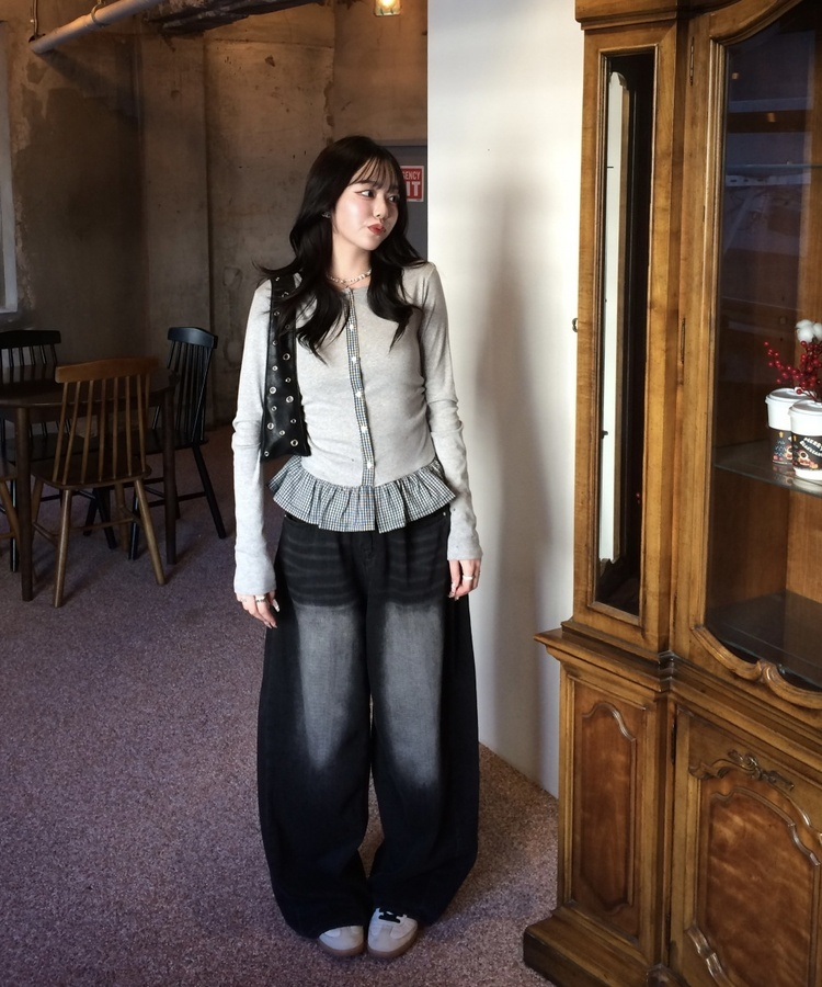 【컬러에 반한♥】빈티지 워싱 기장별 데님 와이드 팬츠 흑청