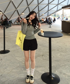 フリルショートパンツ BLACK