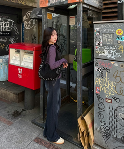 【丈別♥】ブーツカットワイドデニムパンツ BLACK DENIM