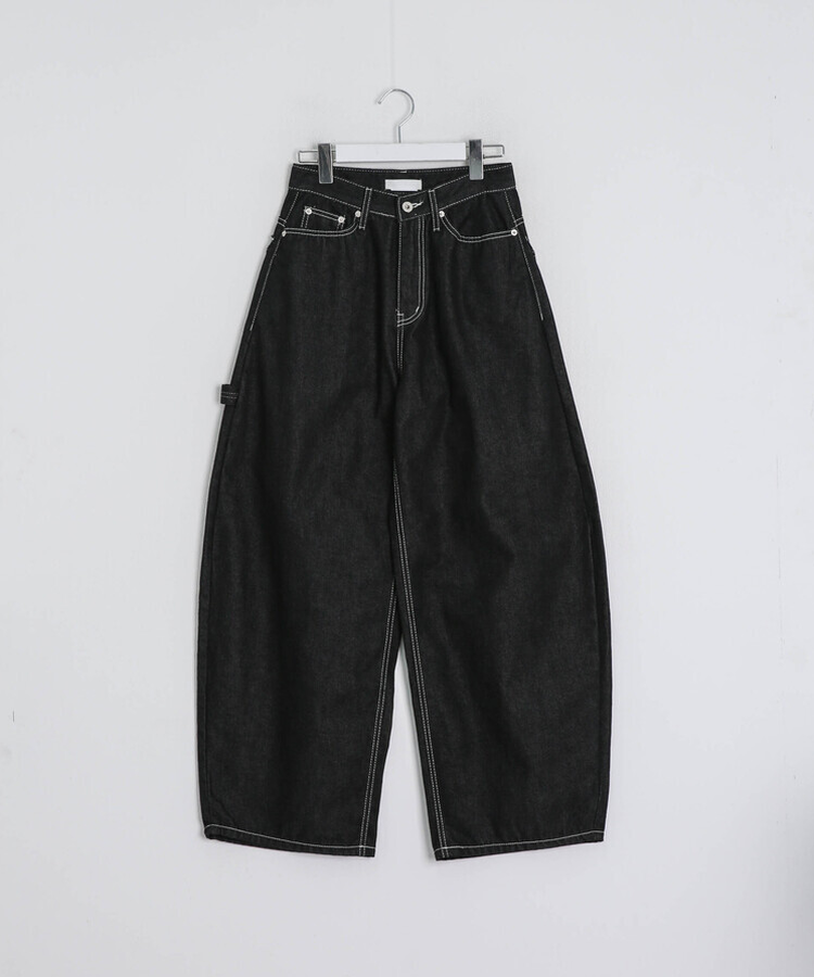 포켓 포인트 와이드 데님 팬츠