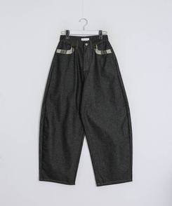 チェックステッチワイドパンツ