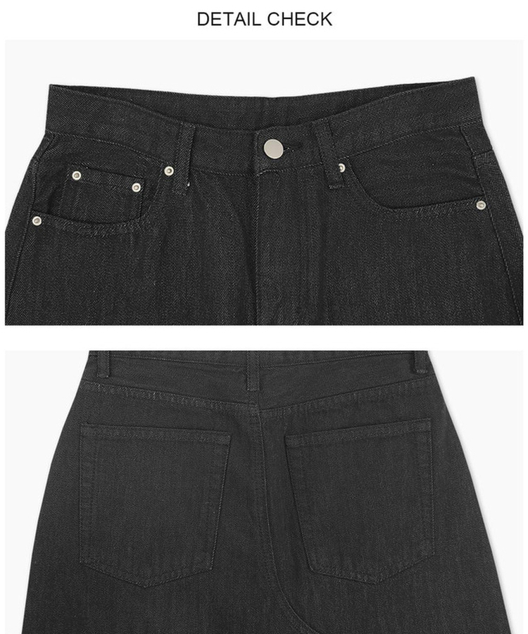 ウォッシュ加工切替デニムマキシロングスカート(5color)