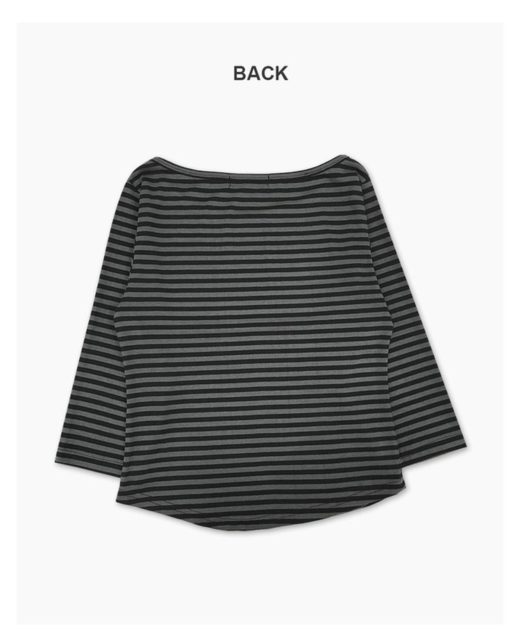 ボートネックボーダー7分袖長袖Tシャツ