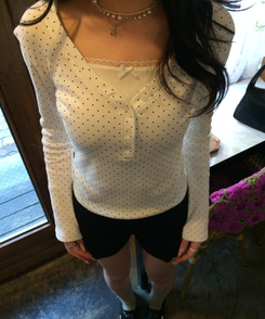 【第2弾！再販売❤️MADE】レースリボントップス WHITE